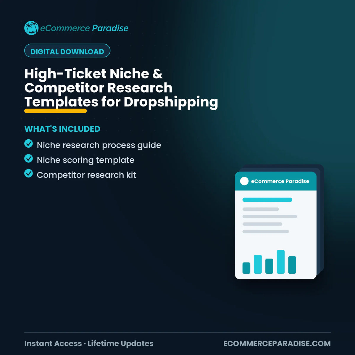 High-Ticket Niche & Competitor Research Templates for Dropshipping Ecommerce Paradise