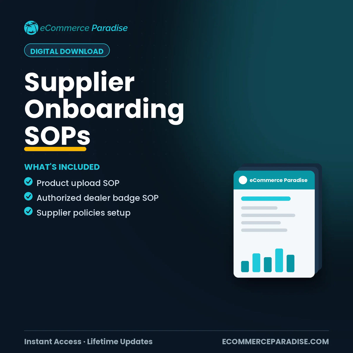 Supplier Onboarding SOPs: Product Upload & Authorized Dealer Badges Ecommerce Paradise
