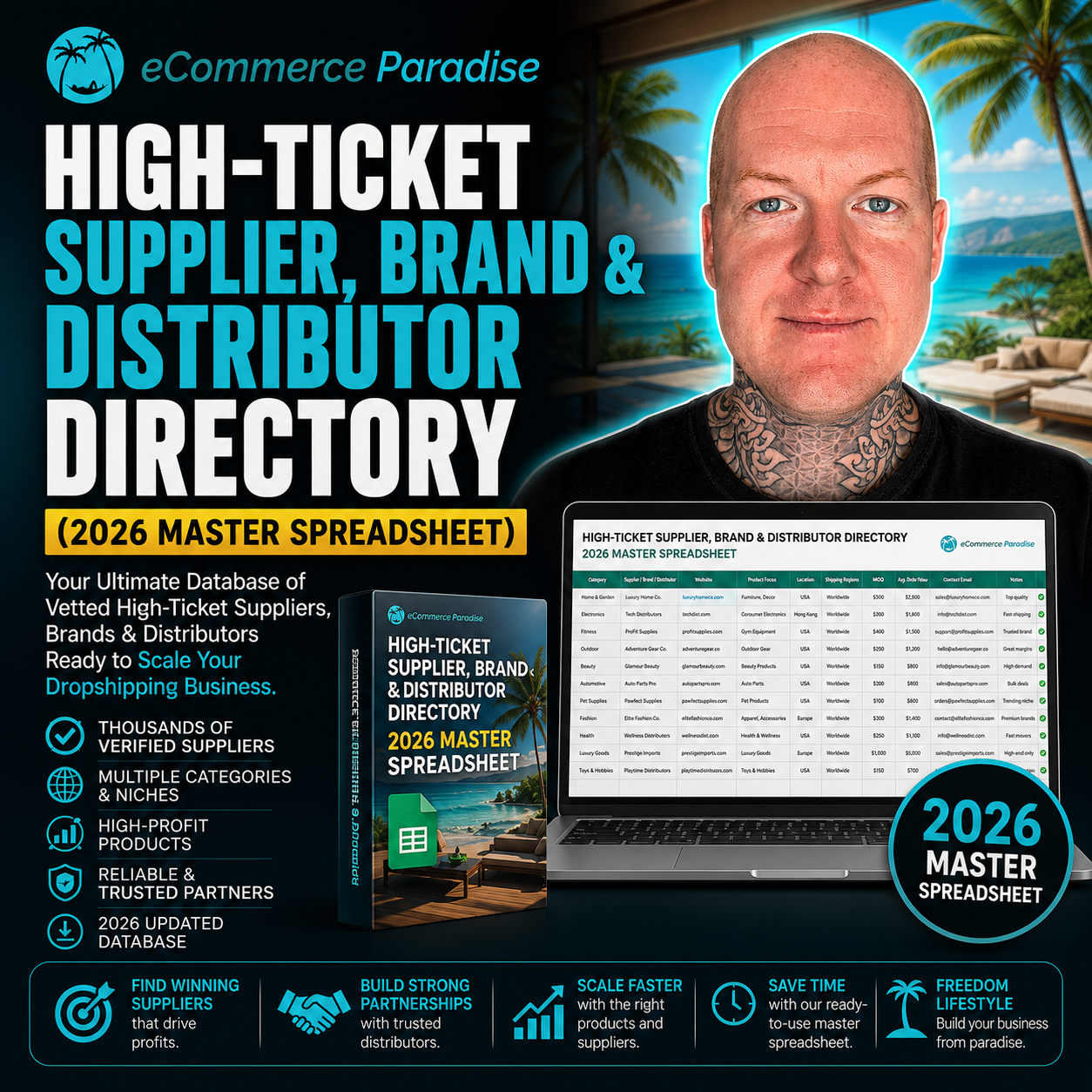 High-Ticket Supplier, Brand & Distributor Directory (2026 Master Spreadsheet)