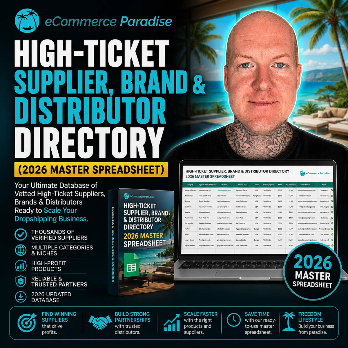 High-Ticket Supplier, Brand & Distributor Directory (2026 Master Spreadsheet) Ecommerce Paradise