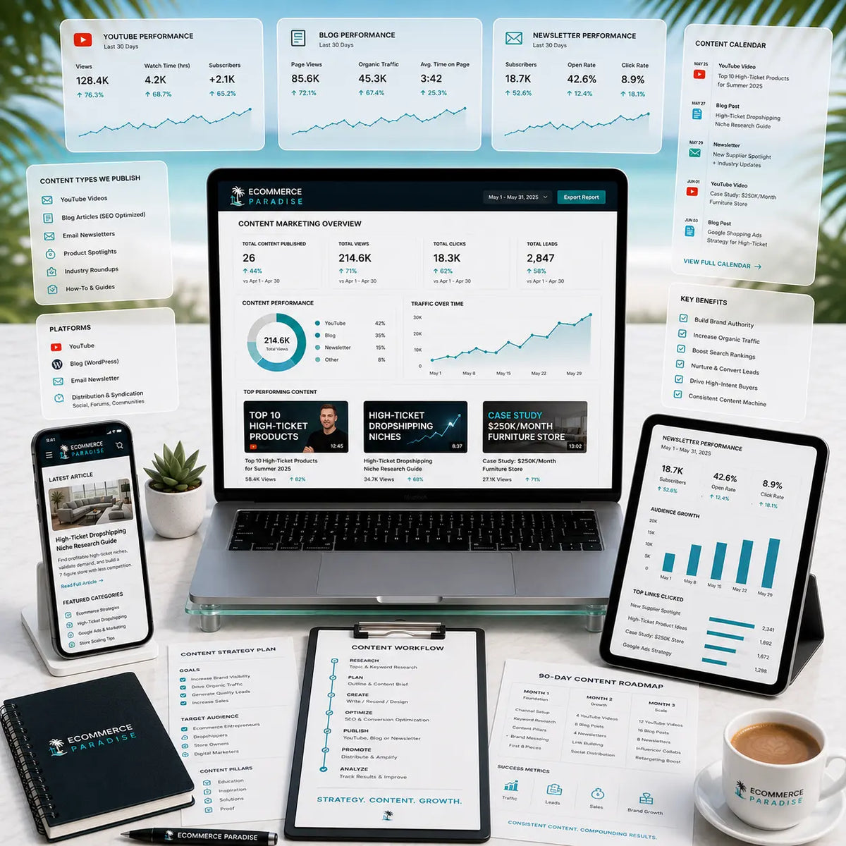 Sponsored Content Creation & Publishing — YouTube, Blog & Newsletter for Ecommerce Brands Ecommerce Paradise
