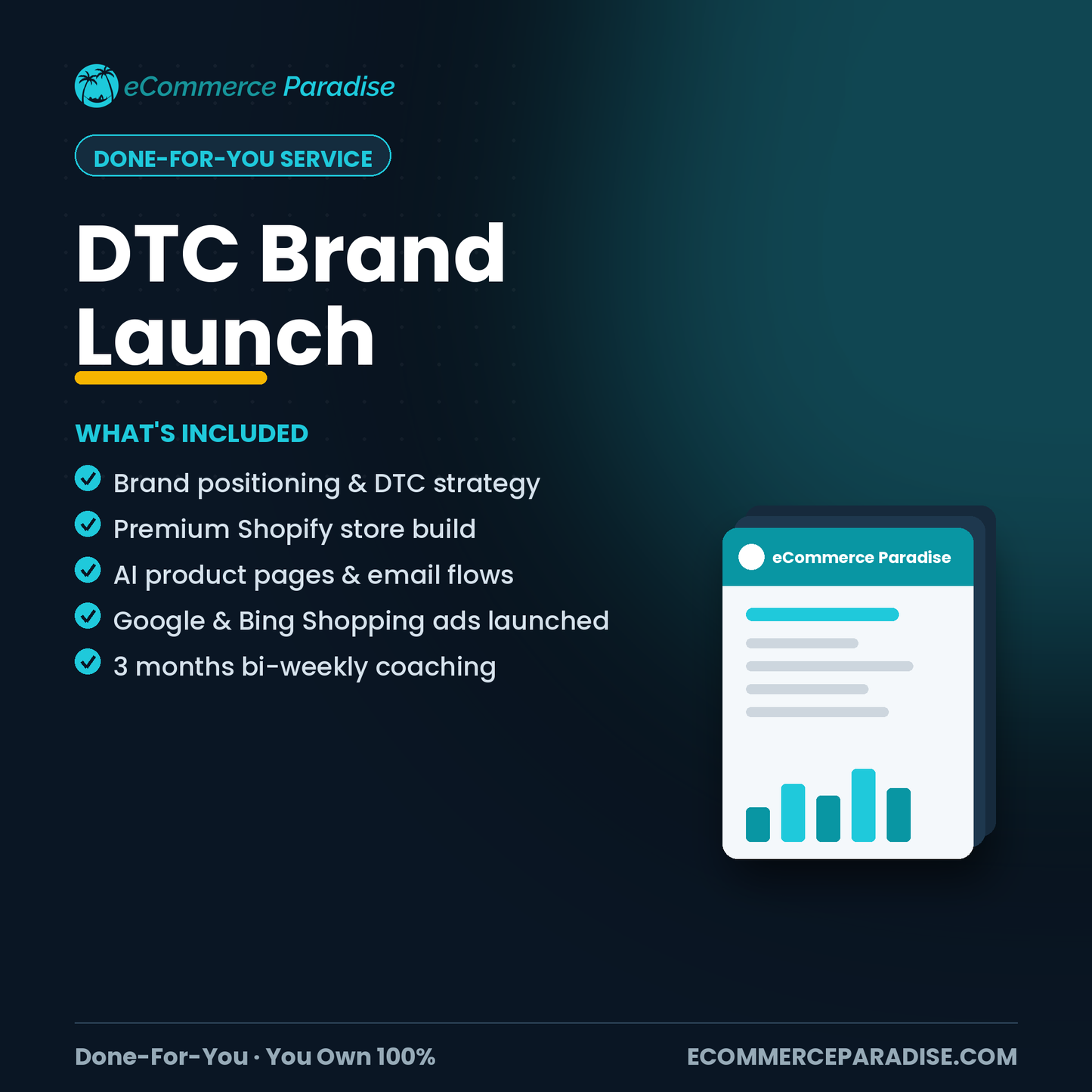 DTC Brand Launch — Done-For-You Shopify Direct-to-Consumer Store Build