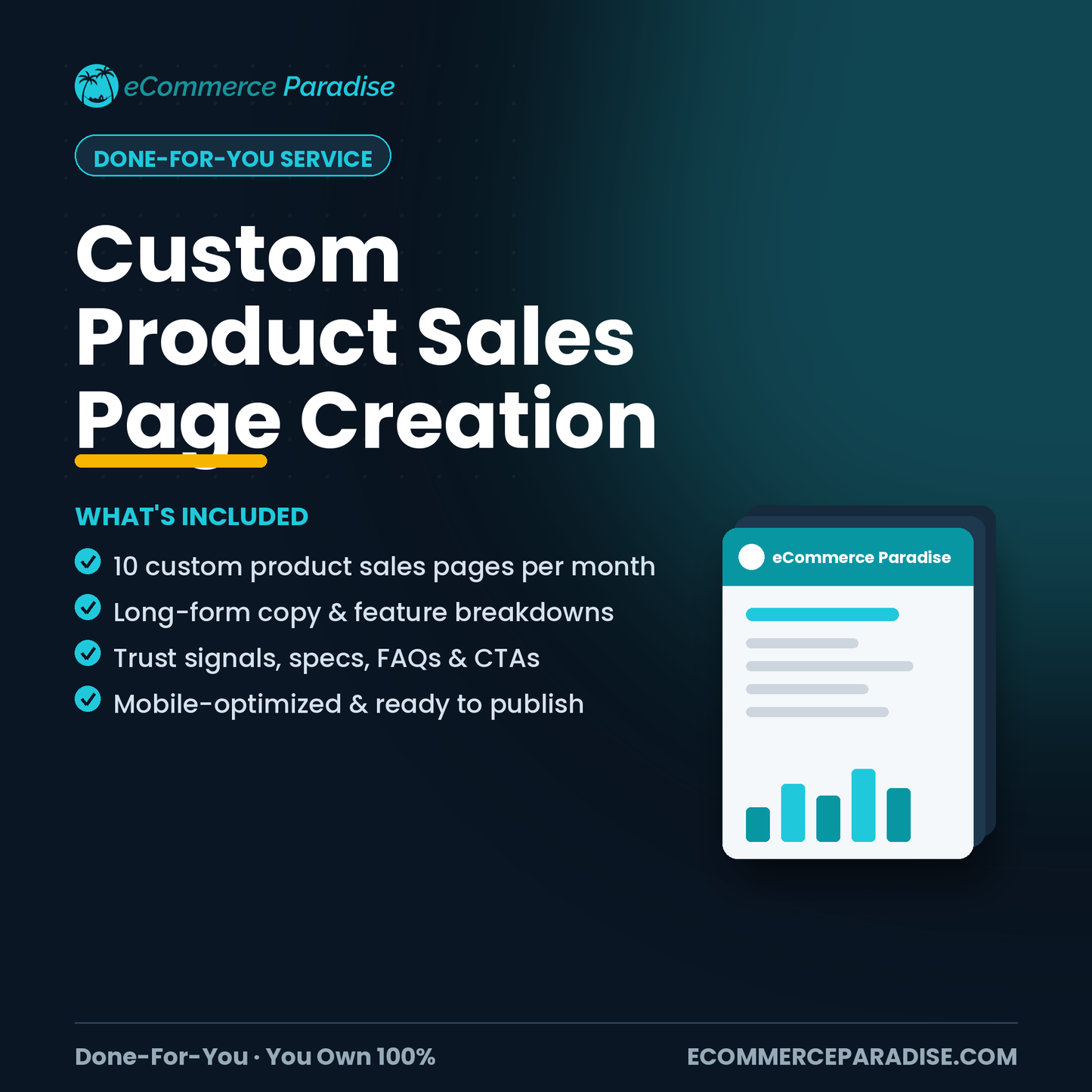 Custom Shopify Product Sales Page Creation — 10 Pages Per Month