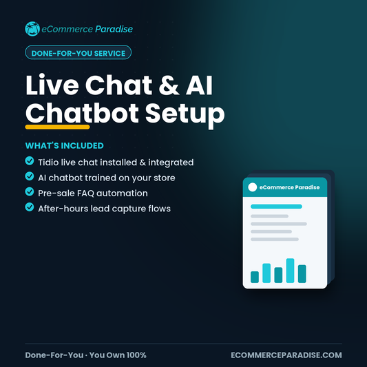 Shopify Live Chat & AI Chatbot Setup (Tidio) for High-Ticket Stores