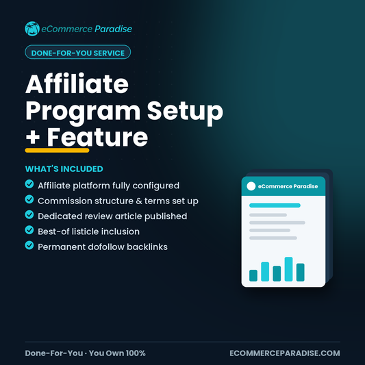Affiliate Program Setup + Review Article & Listicle Feature