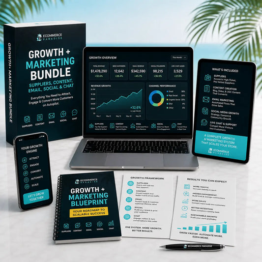 Growth + Marketing Bundle — Suppliers, Content, Email, Social & Chat Ecommerce Paradise