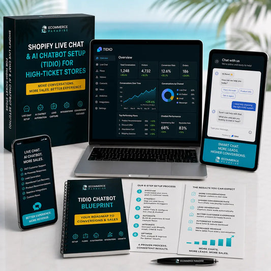 Shopify Live Chat & AI Chatbot Setup (Tidio) for High-Ticket Stores Ecommerce Paradise