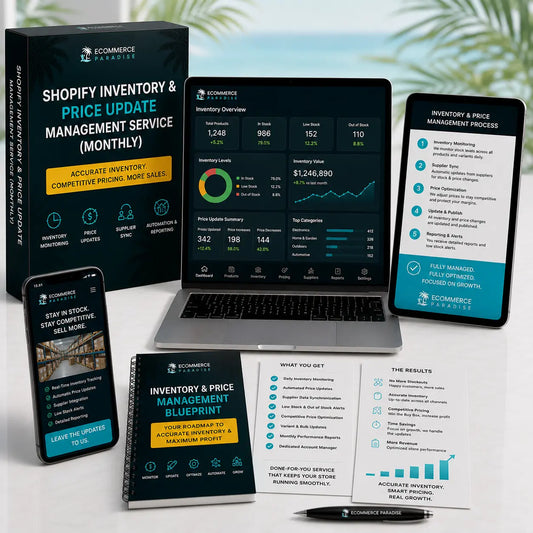Shopify Inventory & Price Update Management Service (Monthly) Ecommerce Paradise